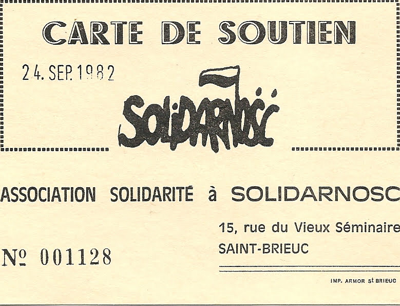 Kartka z napisem Solidarność